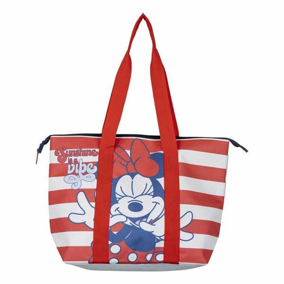 Torba za Plažu Minnie Mouse Bijela Crvena 47 x 33 x 15 cm