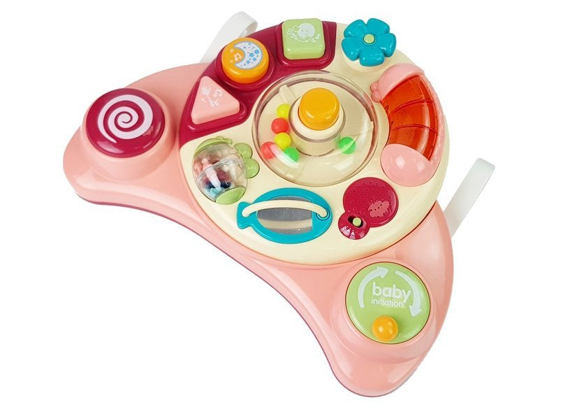 Interactive Baby Panel Toy Music Animal Pink