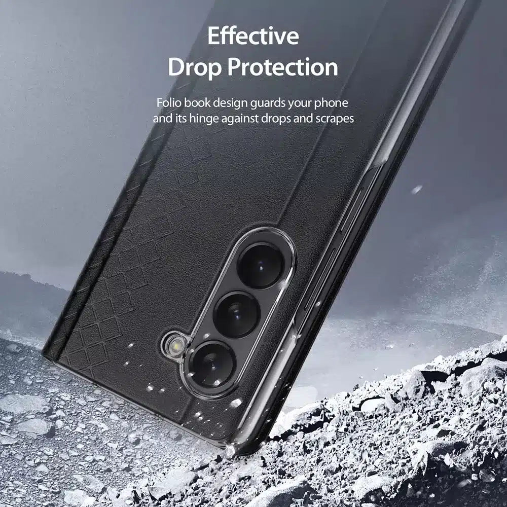 DUX DUCIS Bril - kožené pouzdro pro Samsung Galaxy Z Fold5 5G černé