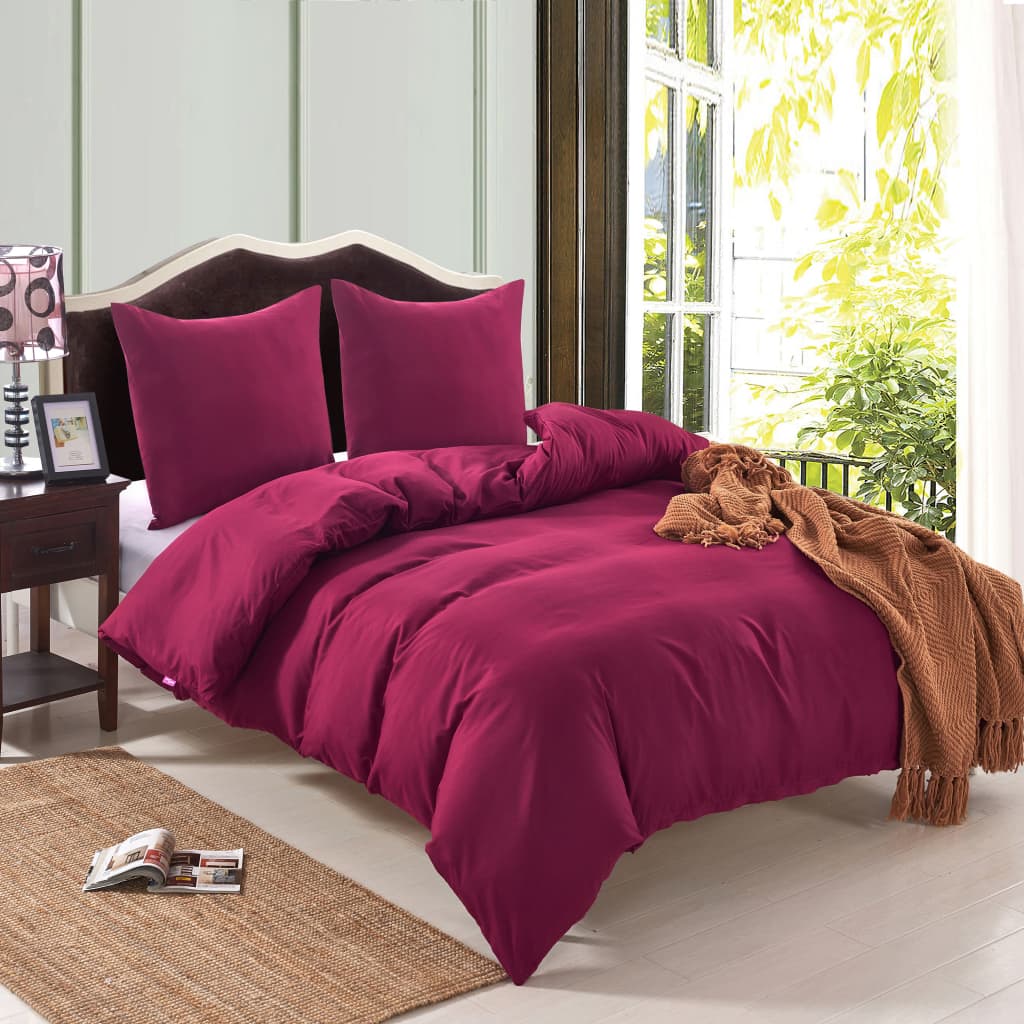 Set navlaka za poplun bordo boje 155x220/80x80 cm