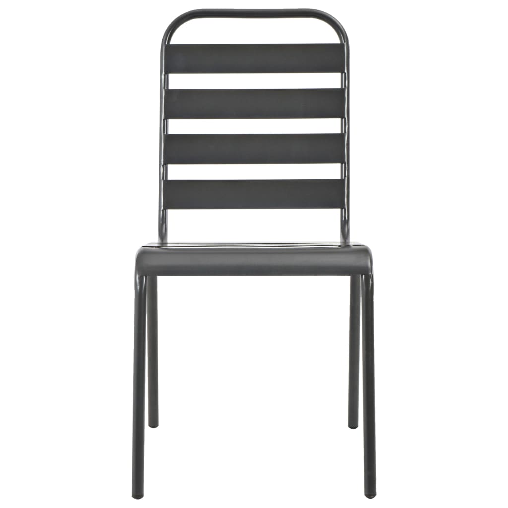 3-dijelni bistro set čelični tamno sivi