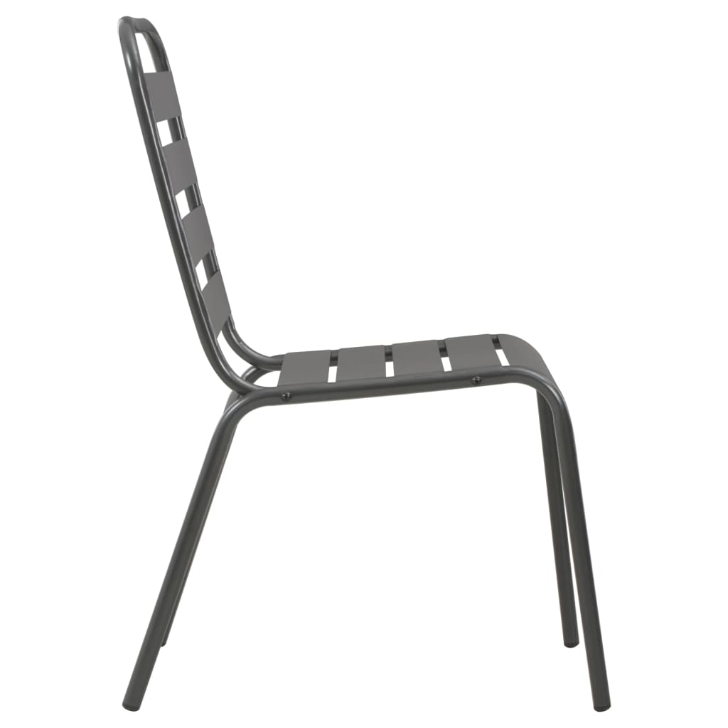 3-dijelni bistro set čelični tamno sivi