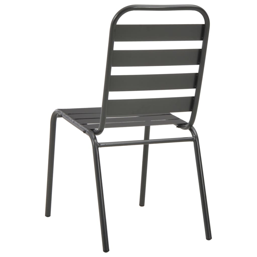 3-dijelni bistro set čelični tamno sivi