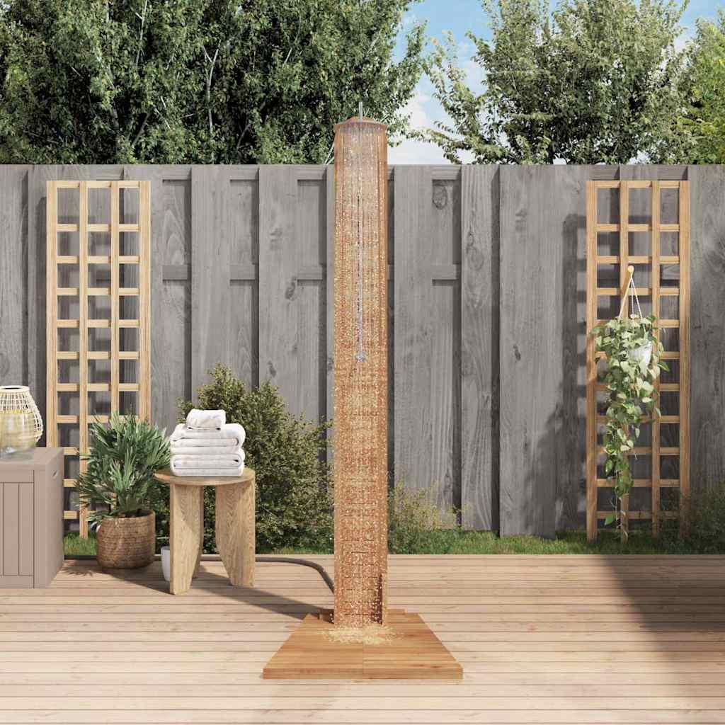 Vrtni tuš od masivne tikovine 70 x 75 x 204 cm