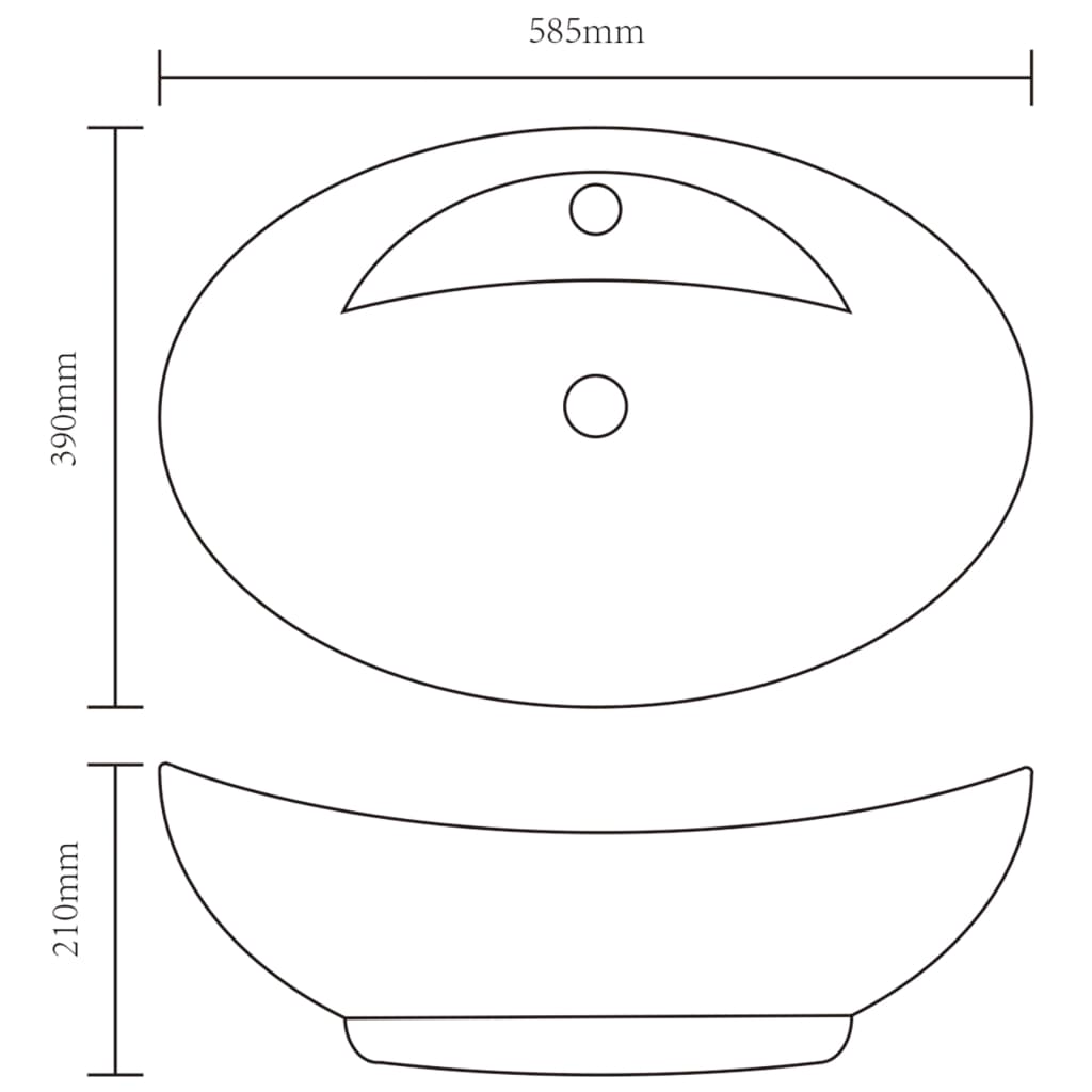 Umivaonik sa zaštitom od prelijevanja 58,5x39x21 cm keramički srebrni