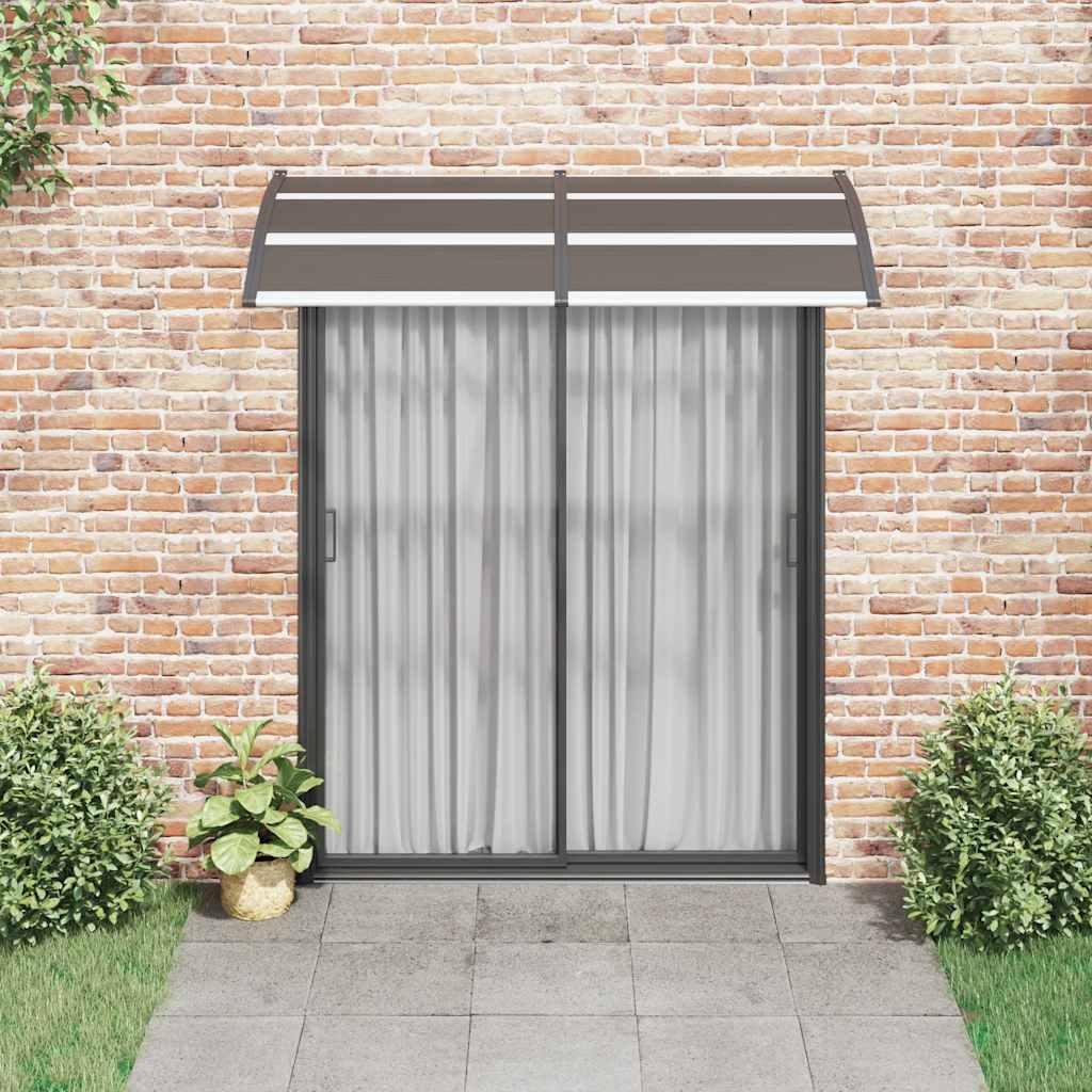 Nadstrešnica za vrata crna 200 x 100 cm PC
