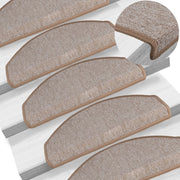 Prostirke za stepenice 15 kom 65x24x4 cm svijetlosmeđe poluokrugle velike