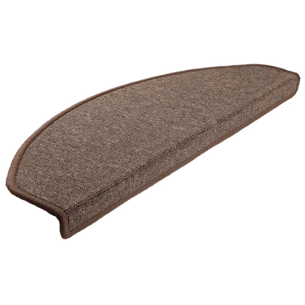 Prostirke za stepenice 15 kom 65x24x4 cm boje kave, poluokrugle, velike
