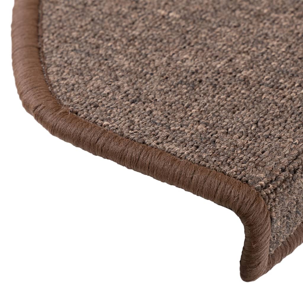 Prostirke za stepenice 15 kom 65x24x4 cm boje kave, poluokrugle, velike