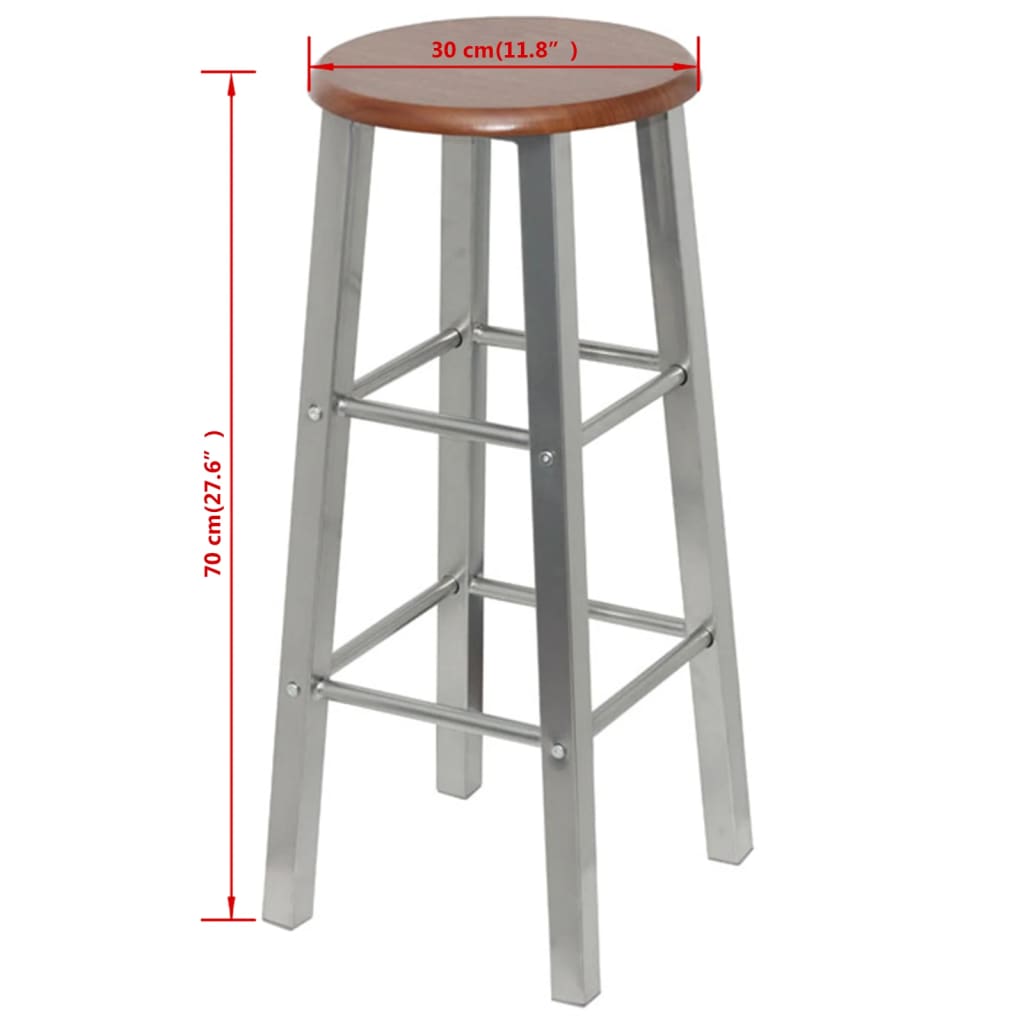 Barske Stolice 2 kom Metal s MDF Sjedalom