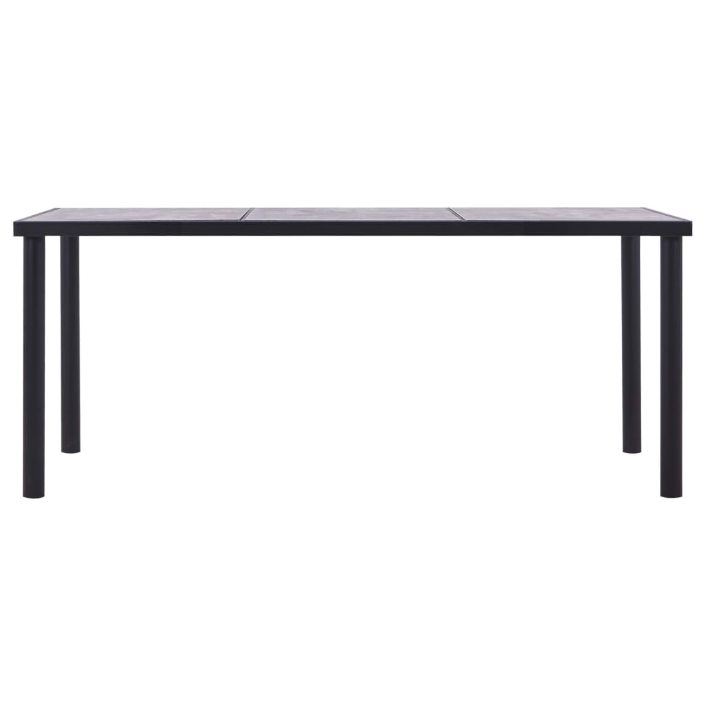 Blagovaonski stol crni i siva boja betona 180 x 90 x 75 cm MDF