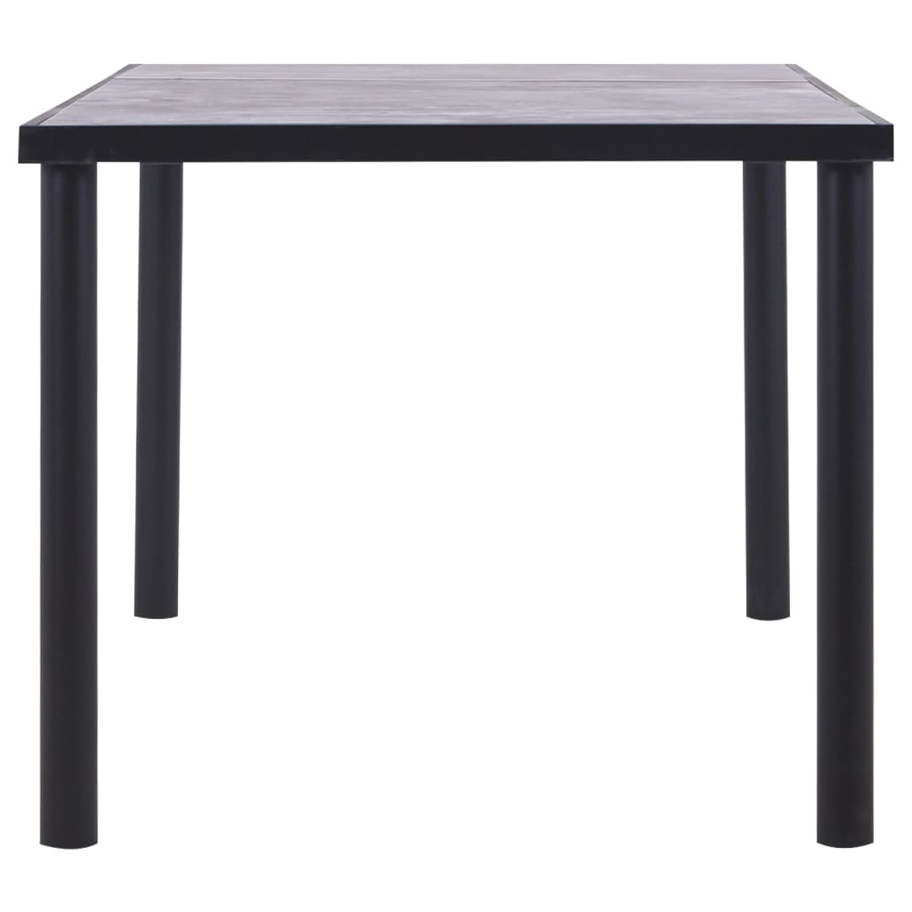 Blagovaonski stol crni i siva boja betona 180 x 90 x 75 cm MDF