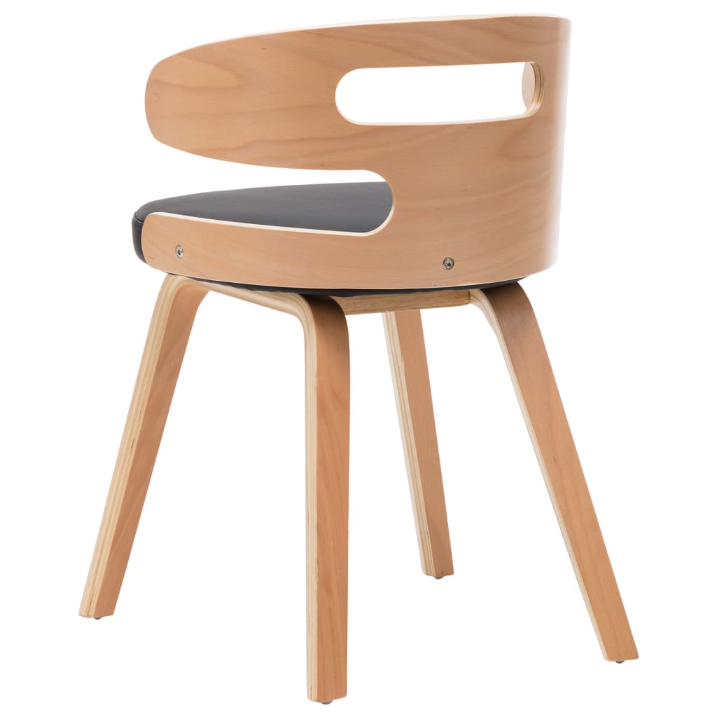 Blagovaonske stolice 2 kom crne savijeno drvo i umjetna koža