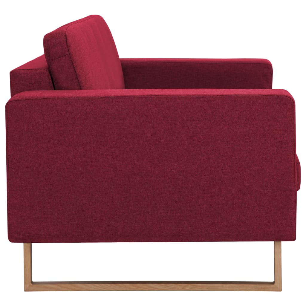 2-dijelni set sofa od tkanine crvena boja vina