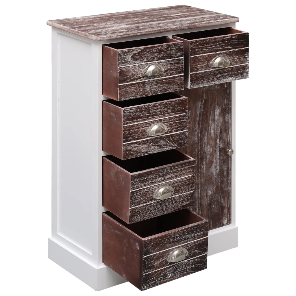 Komoda s 10 ladica smeđa 113 x 30 x 79 cm drvena