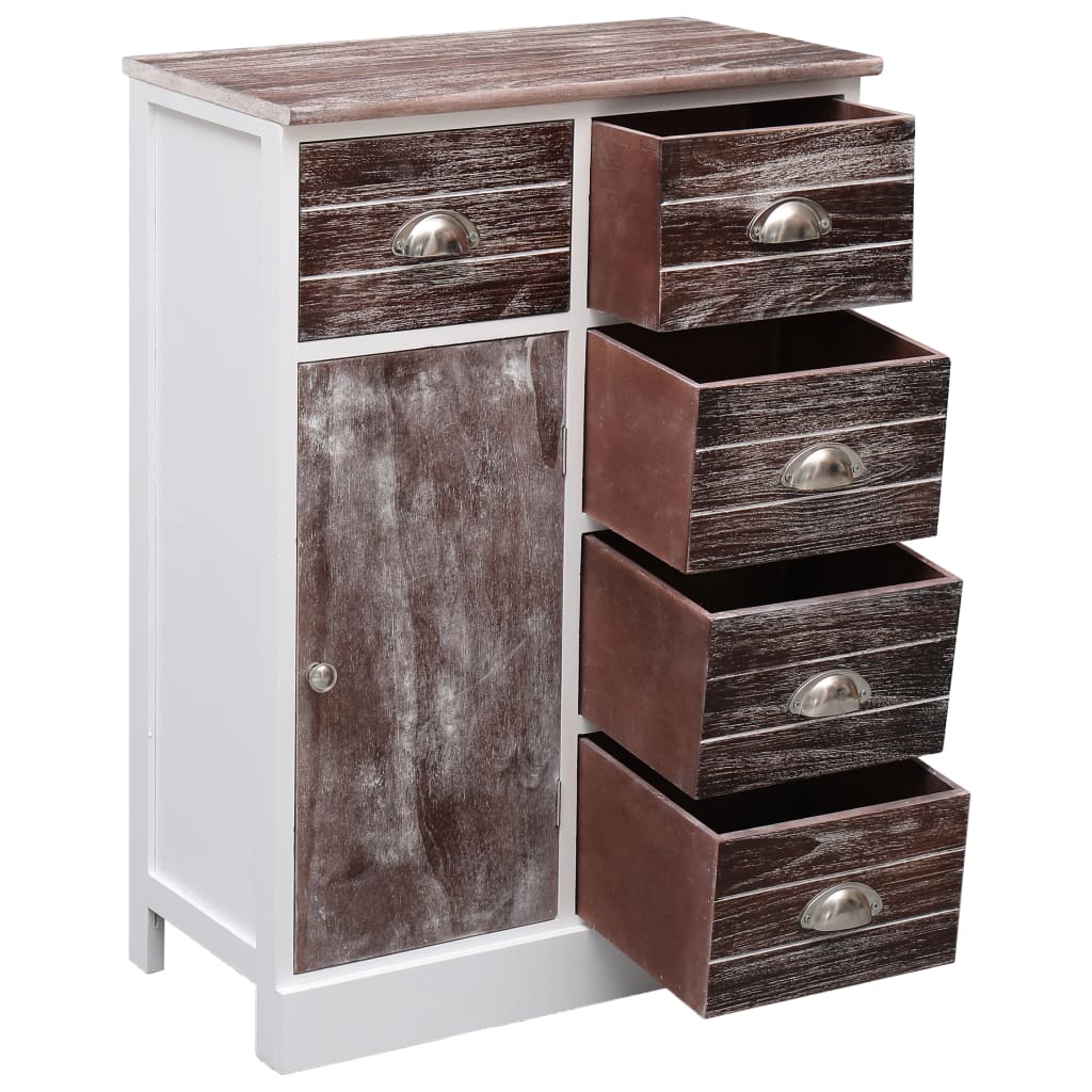 Komoda s 10 ladica smeđa 113 x 30 x 79 cm drvena