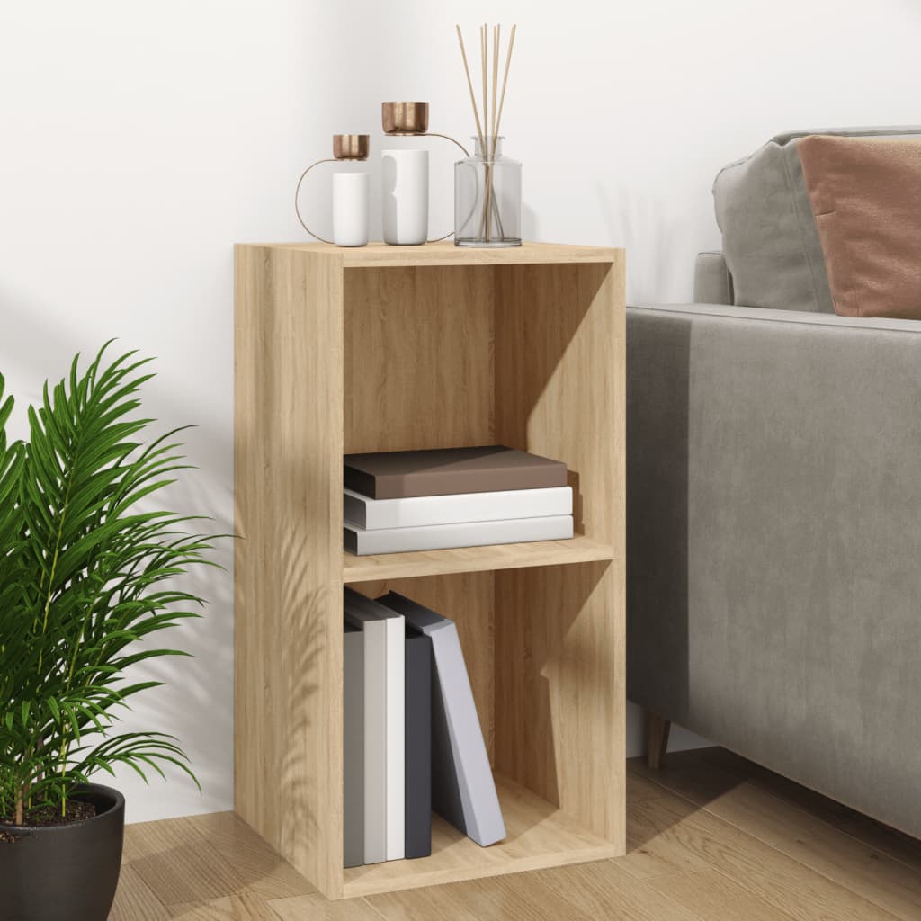 Kutija za pohranu vinilnih ploča boja hrasta 71x34x36 cm drvena