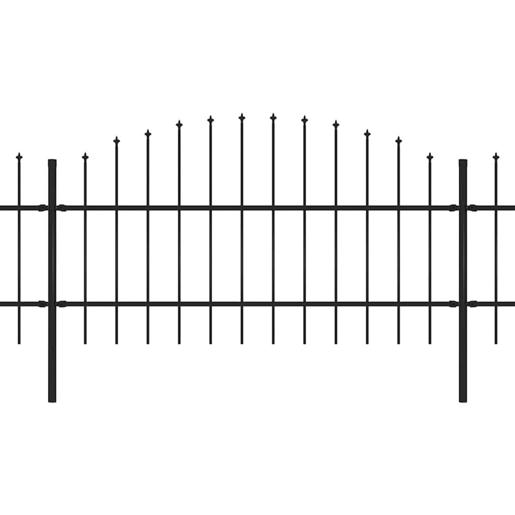 Vrtna ograda s vrhom koplja Čelik 892,5 x 100 cm Crna