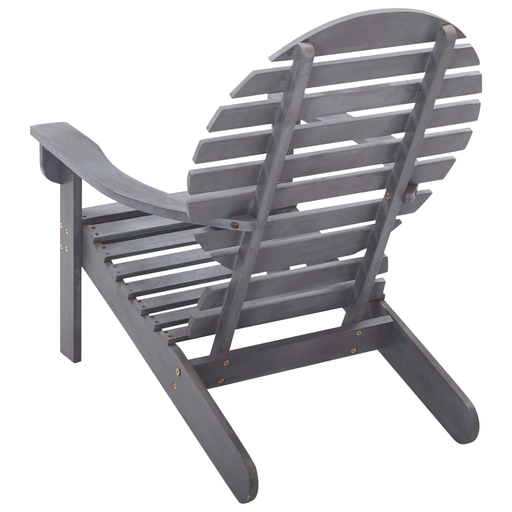Stolica Adirondack od masivnog bagremovog drva siva