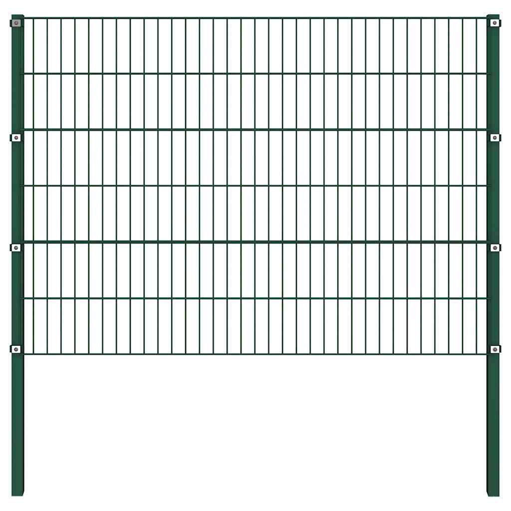 Ogradni panel sa stupovima od željeza 1040x120 cm zeleni