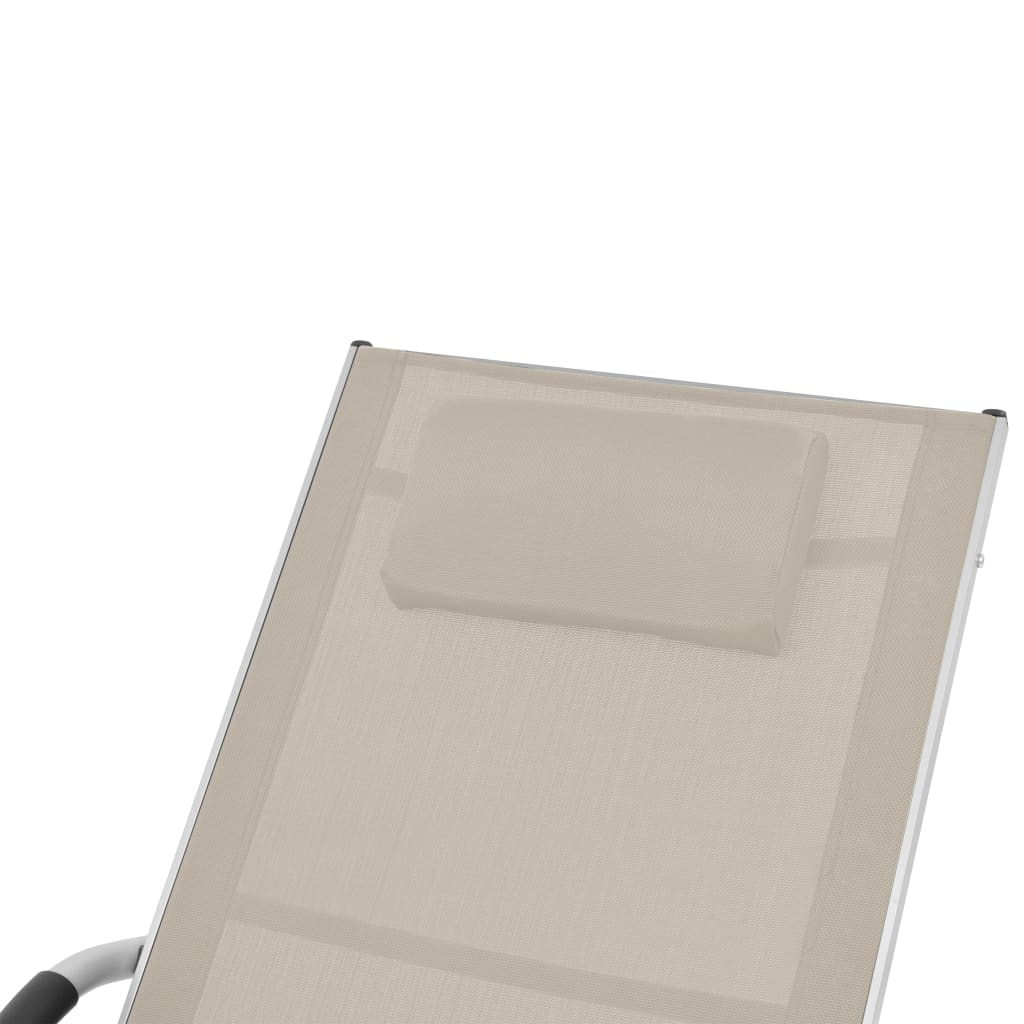 Ležaljka za sunčanje s jastukom od aluminija i tekstilena krem