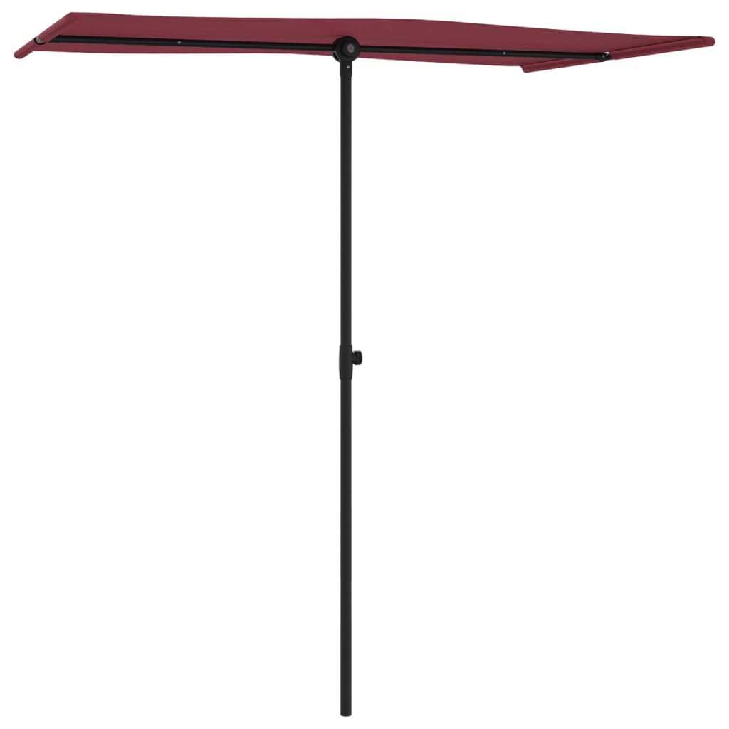 Vrtni suncobran s aluminijskim stupom 180 x 110 cm bordo