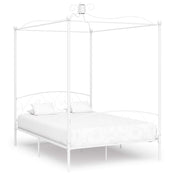 Okvir za krevet s nadstrešnicom bijeli metalni 120 x 200 cm