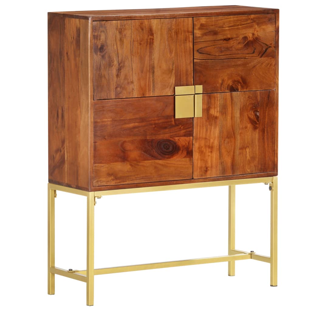Visoka komoda od masivnog bagremovog drva 80 x 30 x 100 cm