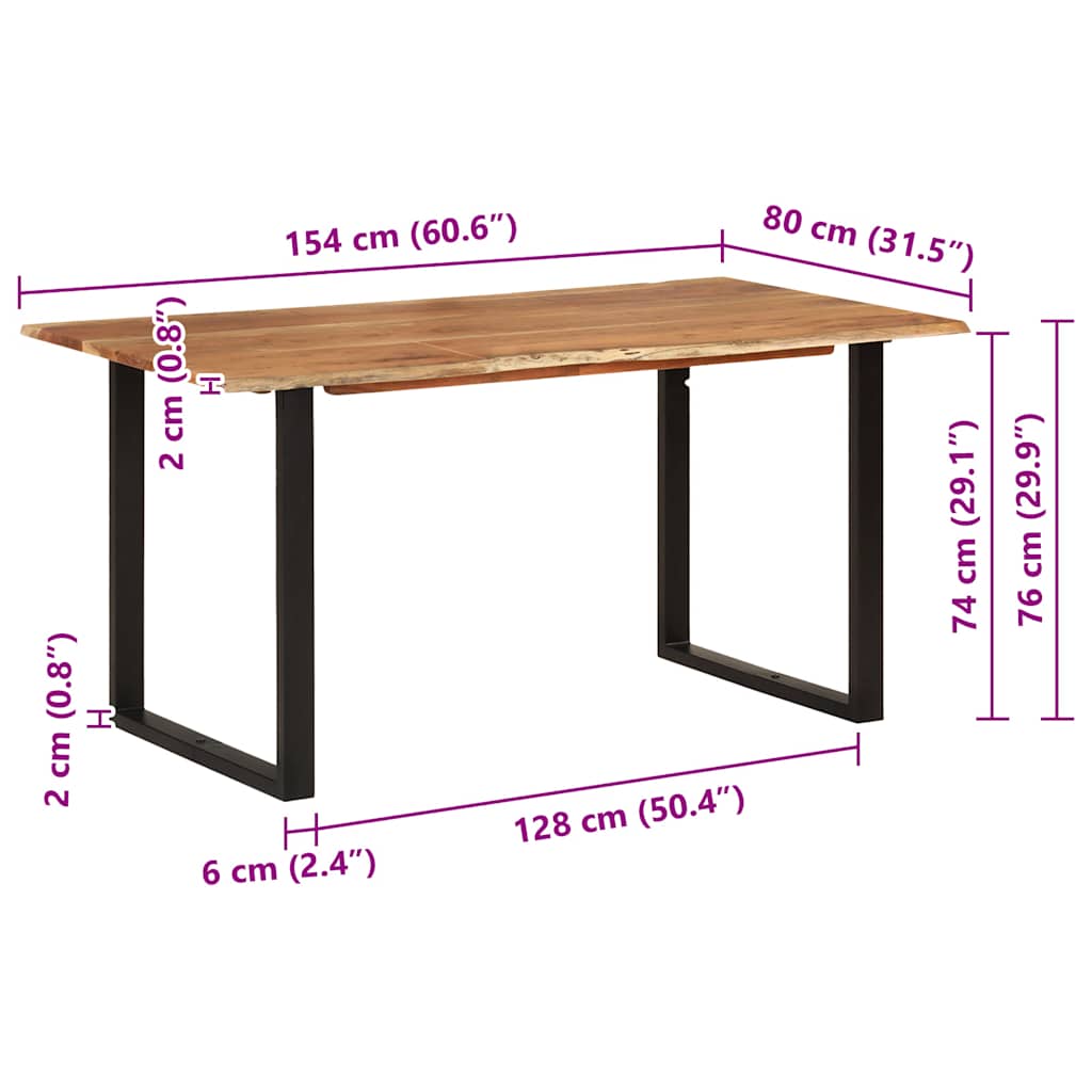 Blagovaonski stol 154x80x76 cm od masivnog bagremovog drva