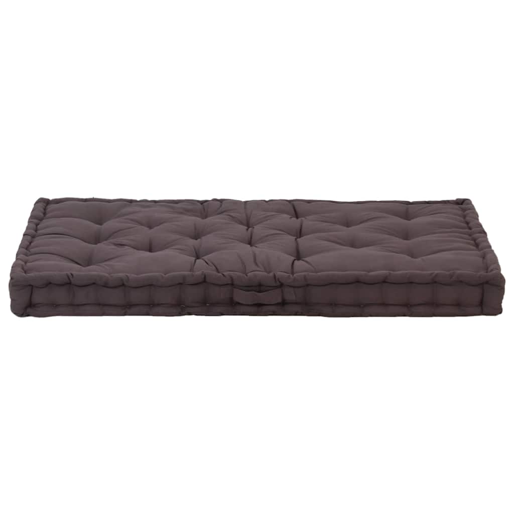 Paletni podni jastuk pamučni 120 x 80 x 10 cm antracit