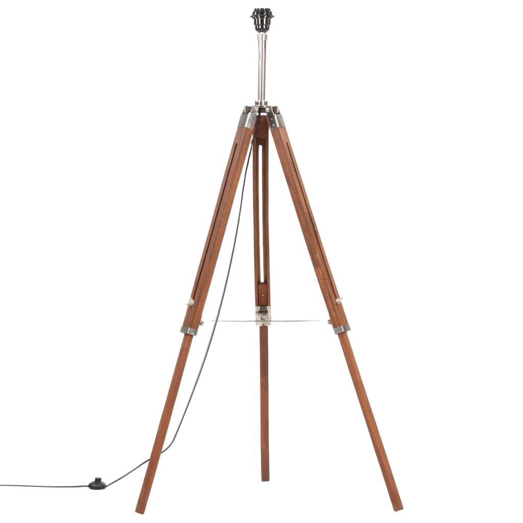 Podna svjetiljka s tronošcem medeno-bijela od tikovine 141 cm