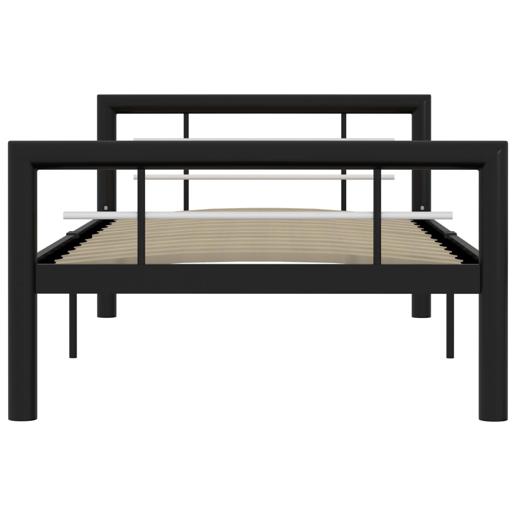 Okvir za krevet crno-bijeli metalni 90 x 200 cm