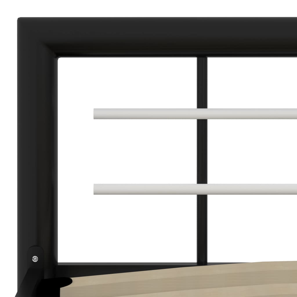 Okvir za krevet crno-bijeli metalni 90 x 200 cm