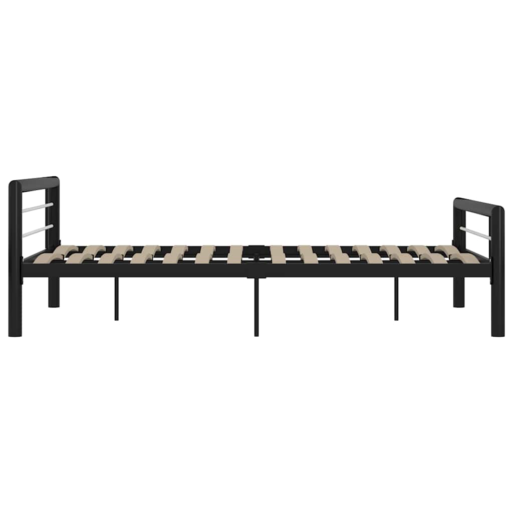 Okvir za krevet crno-bijeli metalni 140 x 200 cm