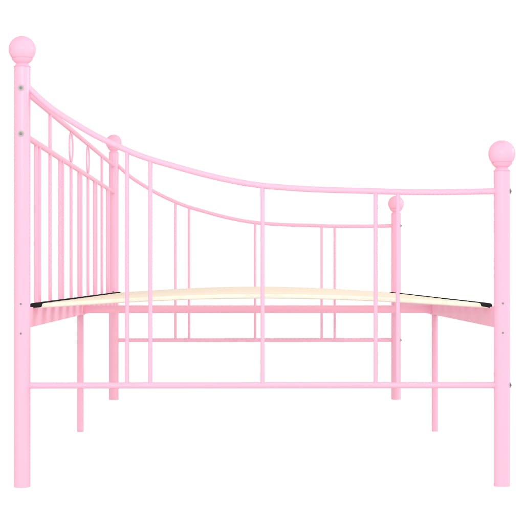 Okvir za dnevni ležaj ružičasti metalni 90 x 200 cm