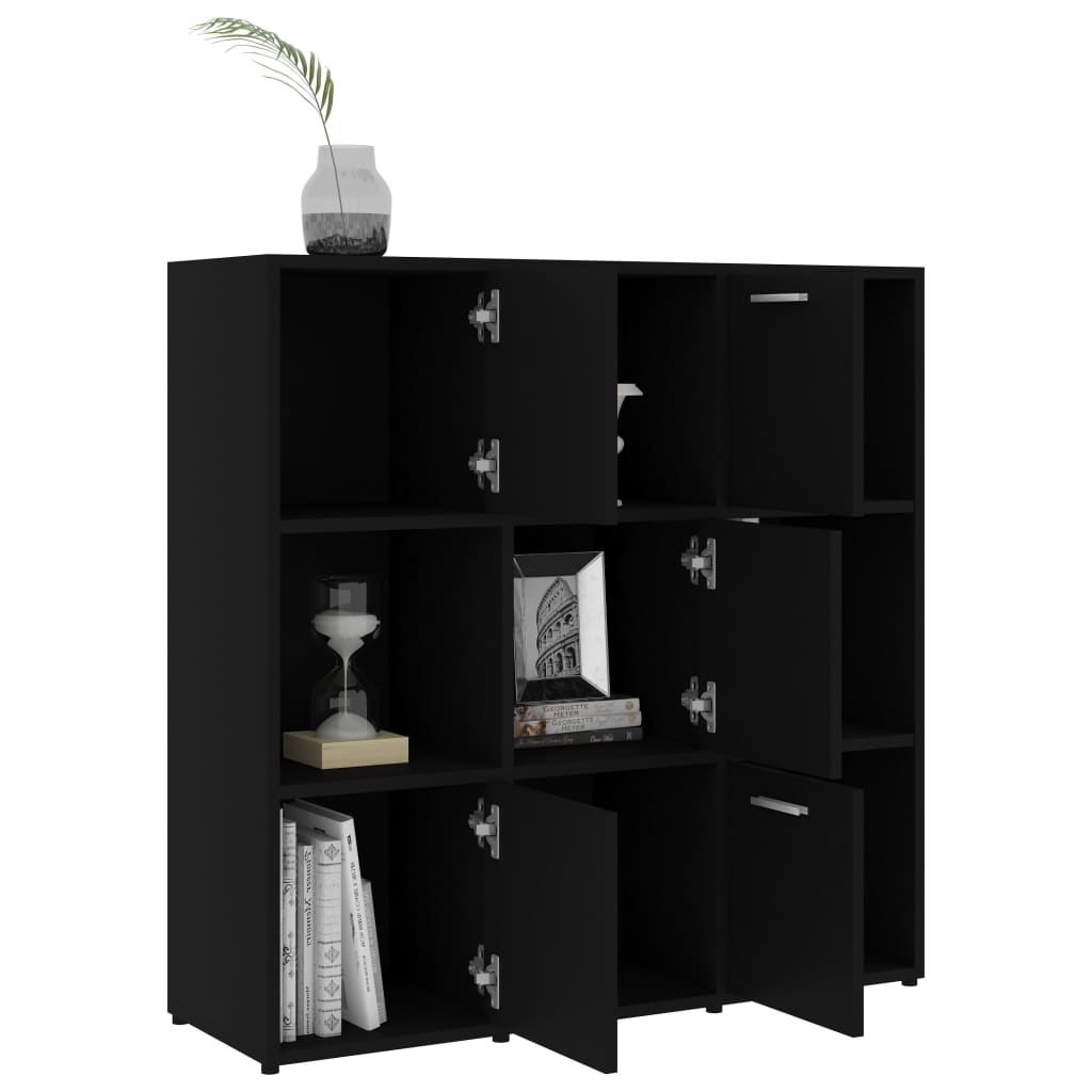 Ormarić za knjige crni 90 x 30 x 90 cm od konstruiranog drva