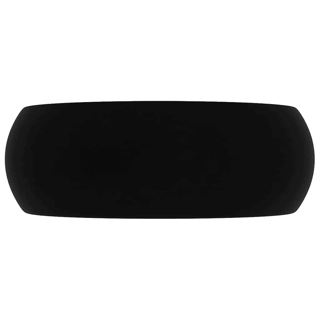 Luksuzni okrugli umivaonik mat crni 40 x 15 cm keramički