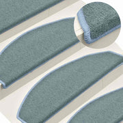 Prostirke za stepenice 15 kom 65x24x4 cm morsko plave poluokrugle velike