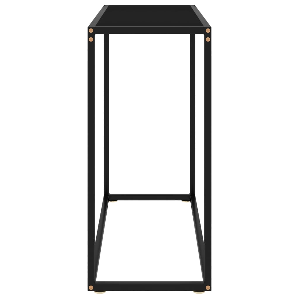 Konzolni stol crni 80 x 35 x 75 cm od kaljenog stakla