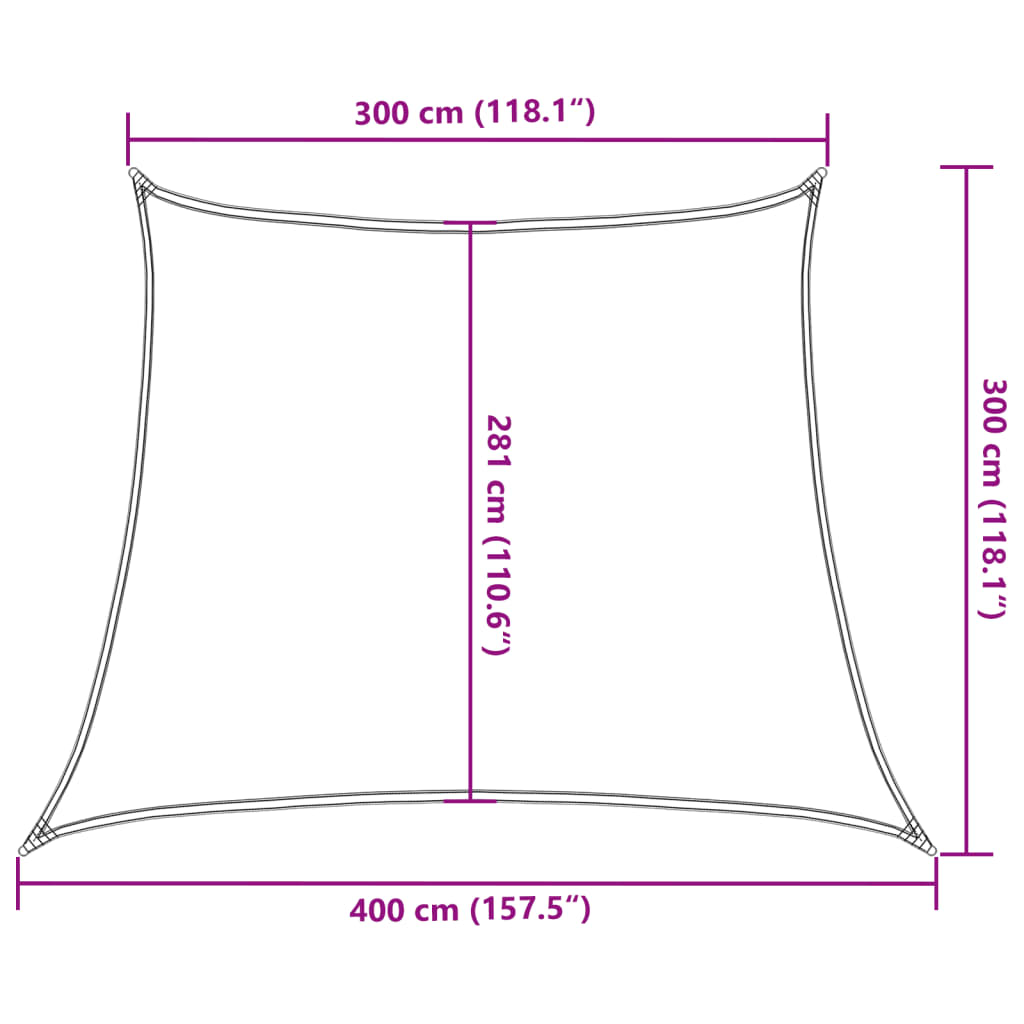 Jedro za zaštitu od sunca 160 g/m² Antracit 3/4x3 m HDPE