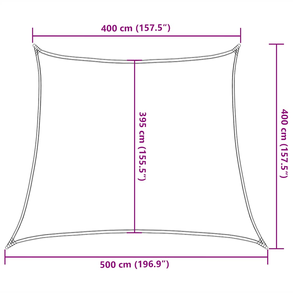 Jedro za zaštitu od sunca 160 g/m² smeđe-sivo 4/5 x 4 m HDPE