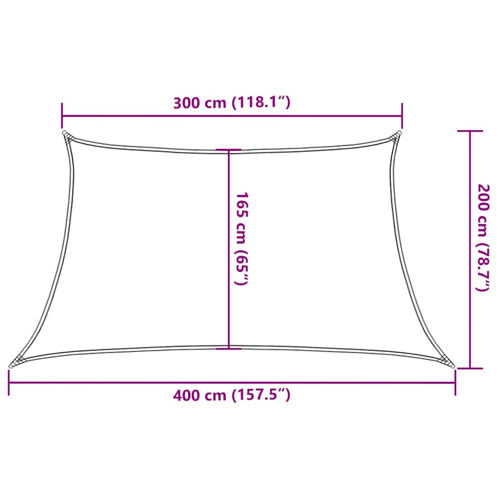 Jedro za zaštitu od sunca 160 g/m² Trapezoidno narančasto 3/4x2 m HDPE