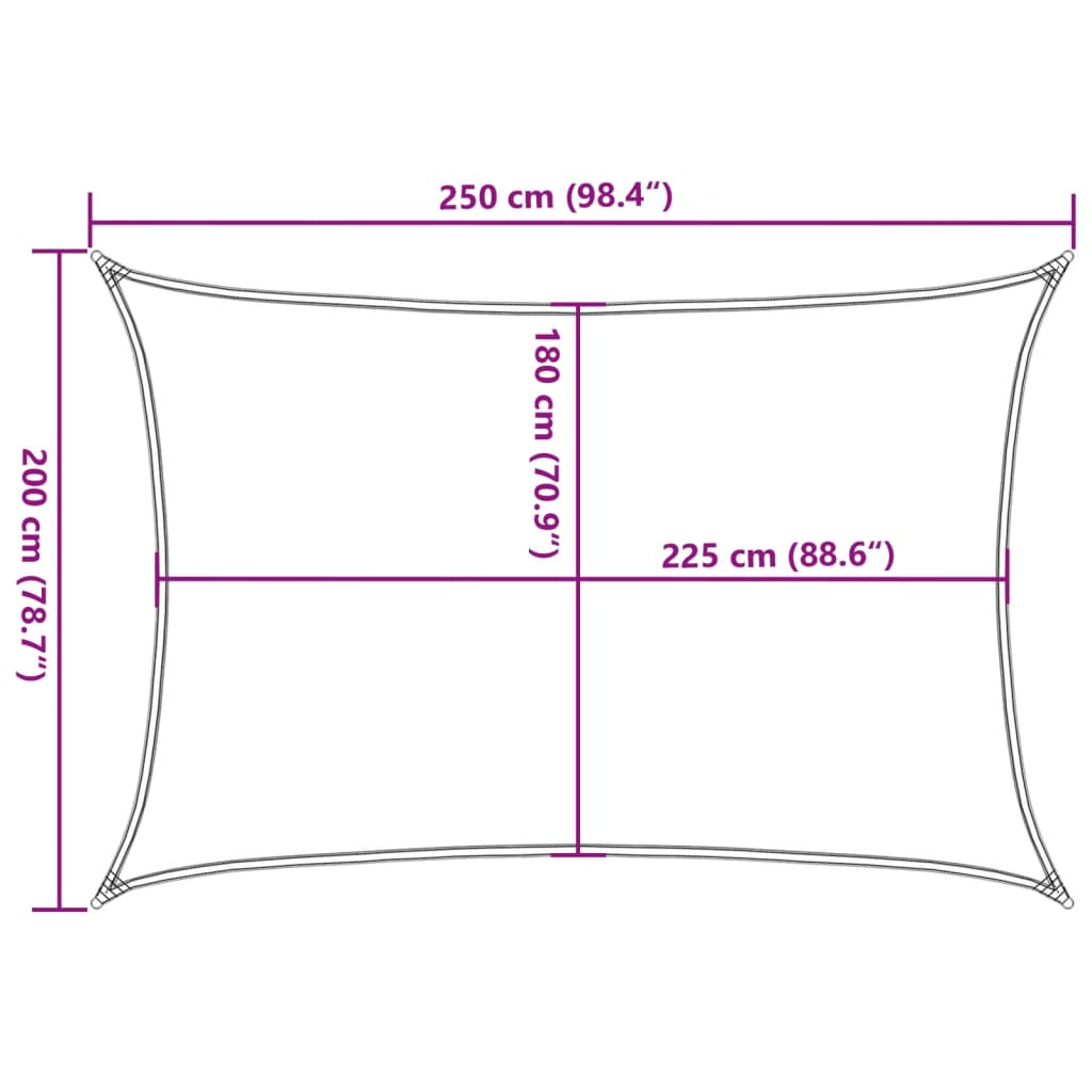 Jedro za zaštitu od sunca 160 g/m² smeđe 2 x 2,5 m HDPE