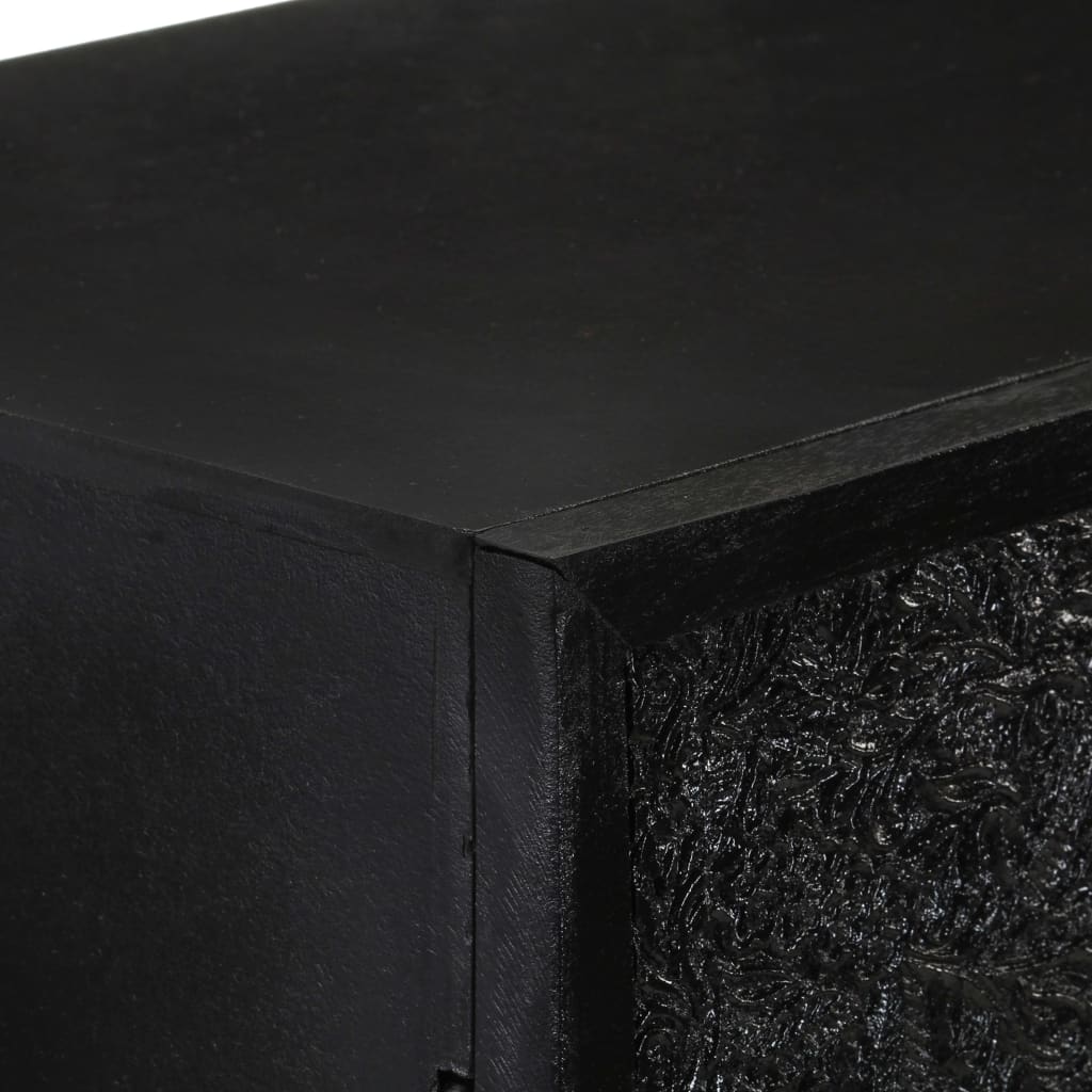 Komoda crna 60 x 30 x 120 cm od masivnog drva bagrema i manga