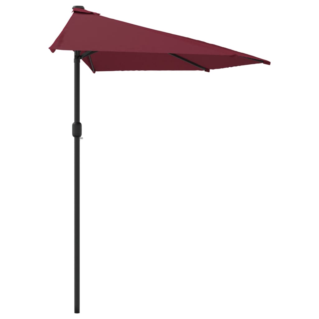 Balkonski suncobran bordo 270 x 144 x 222 cm polukružni