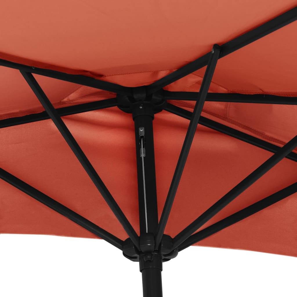 Balkonski suncobran terakota 270 x 144 x 222 cm polukružni