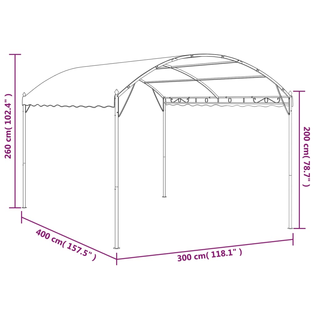 Sjenica 4 x 3 x 2,6 smeđe-siva 180 g/m²