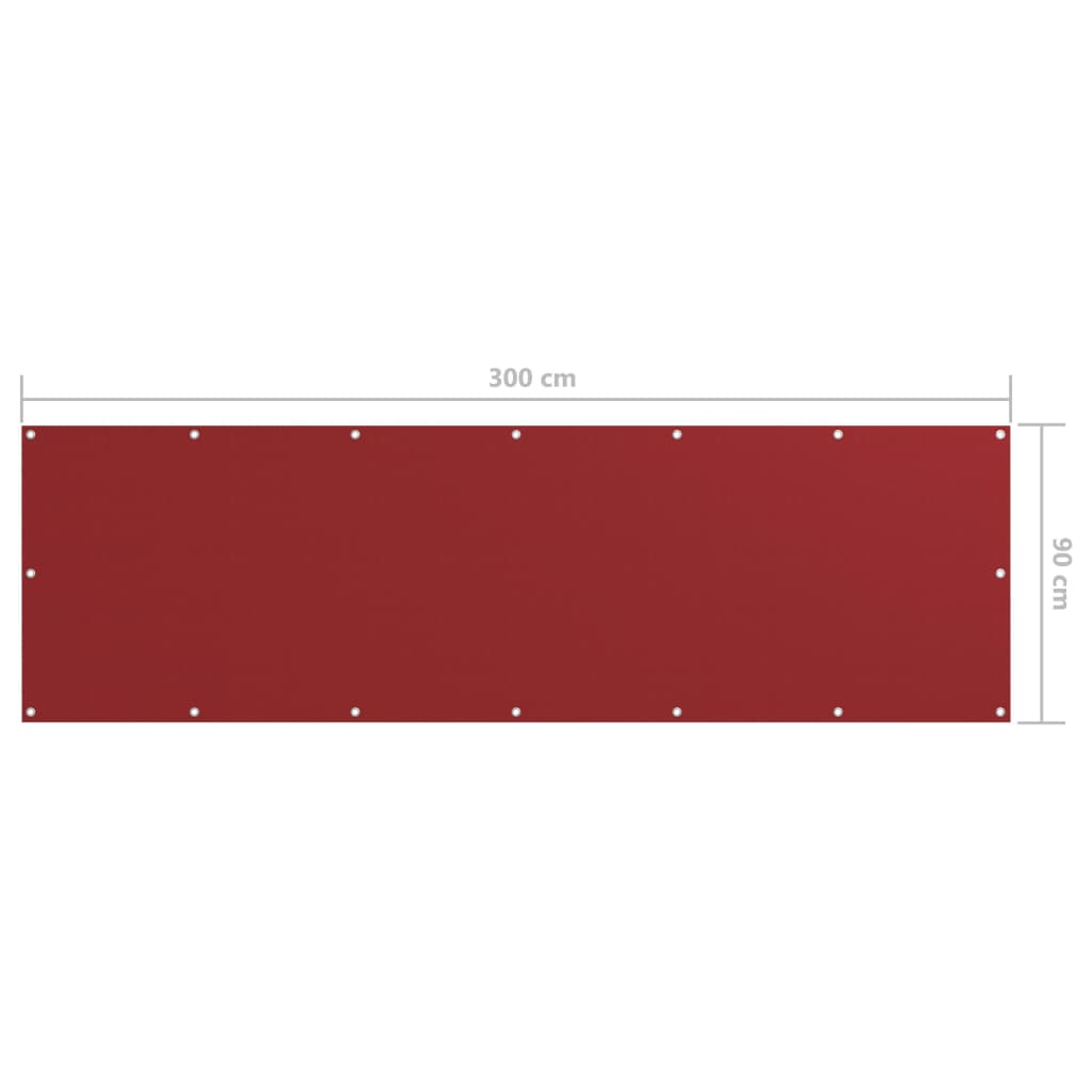 Balkonski zastor crveni 90 x 300 cm od tkanine Oxford