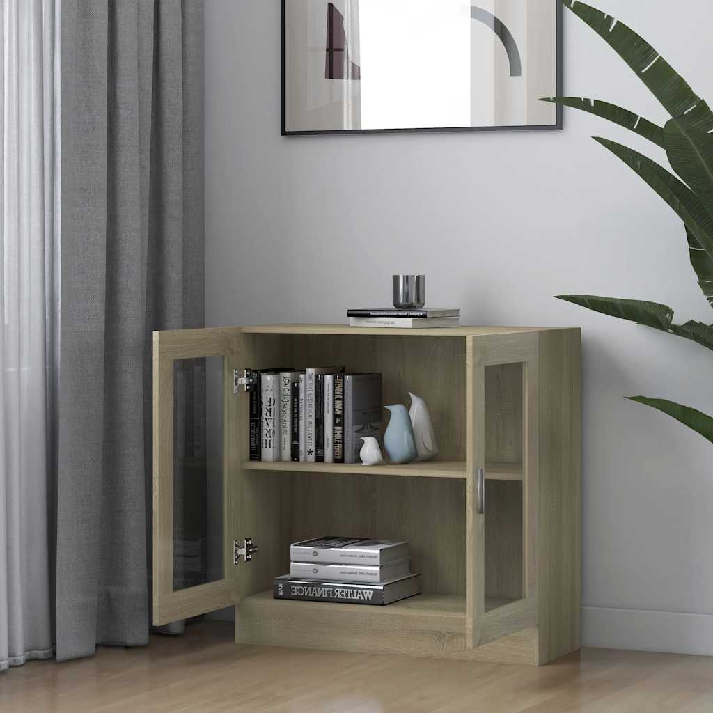 Vitrina boja hrasta sonome 82,5x30,5x80 cm konstruirano drvo