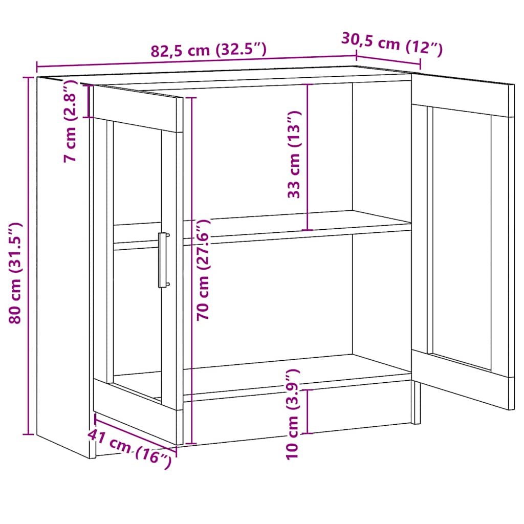 Vitrina boja hrasta sonome 82,5x30,5x80 cm konstruirano drvo
